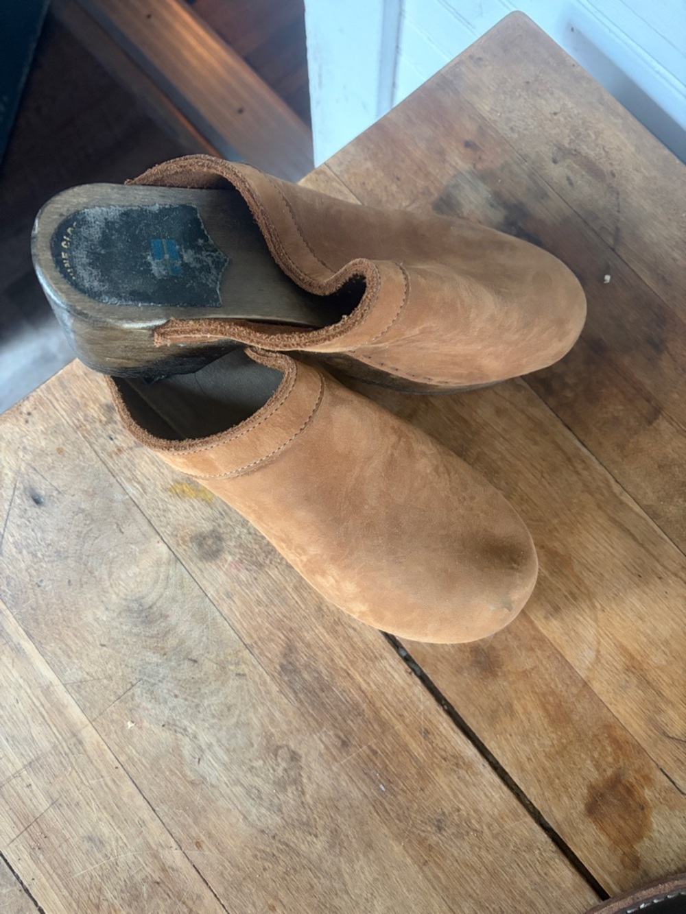 Sven Tan Suede Slip-On Clogs